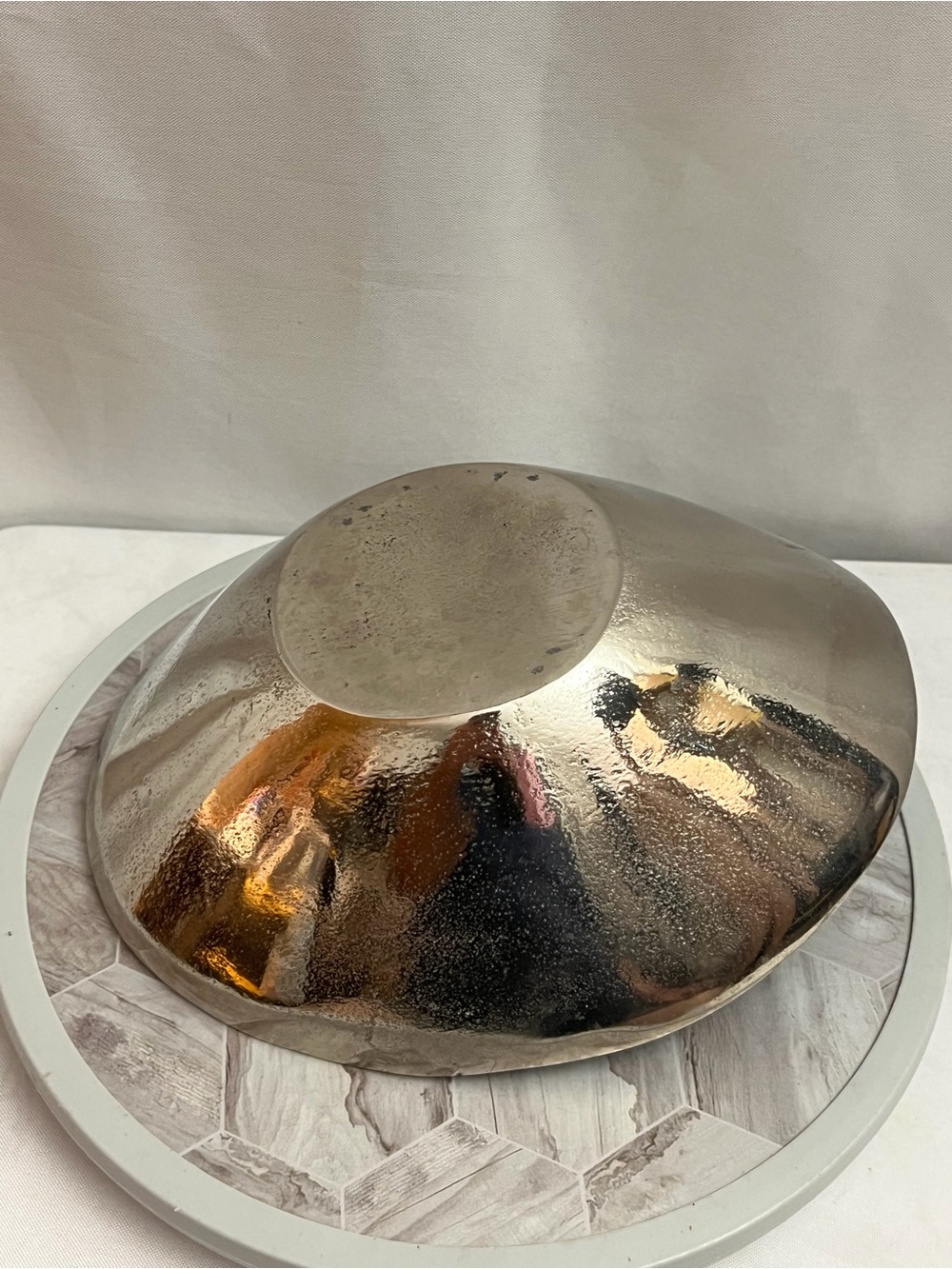 Vintage Silver Tone Bird & Floral Decorative Bowl Centerpiece 11” - Picture 4 of 7